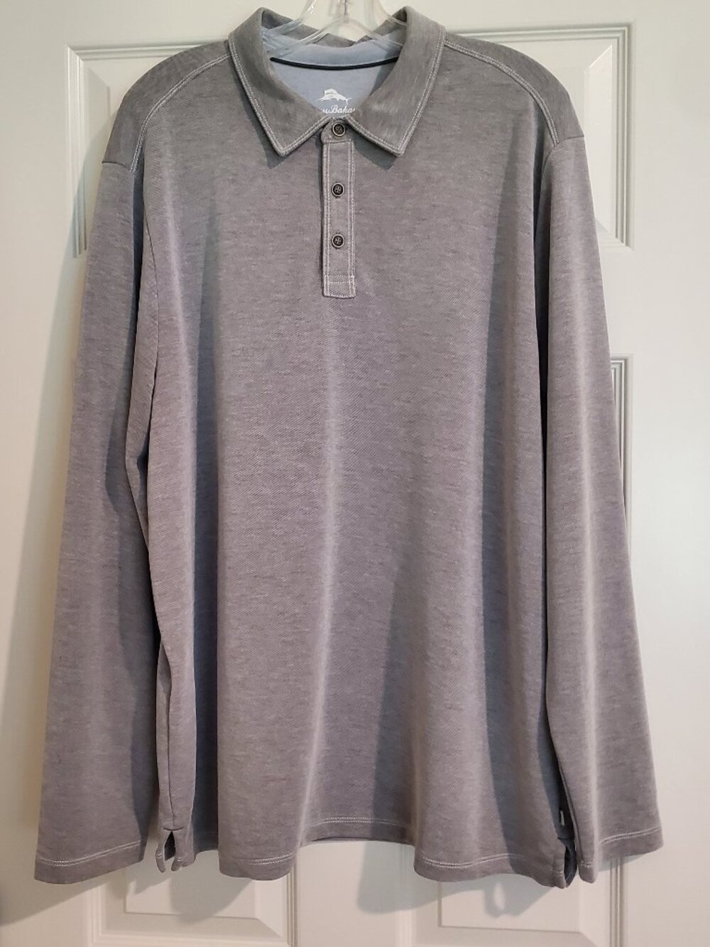 Tommy Bahama Grey Long Sleeve Polo Shirt - Mens XL - Excellent Condition